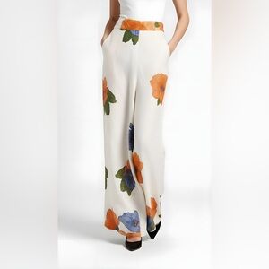0149 Joie Cream Floral Wide Leg Pants
